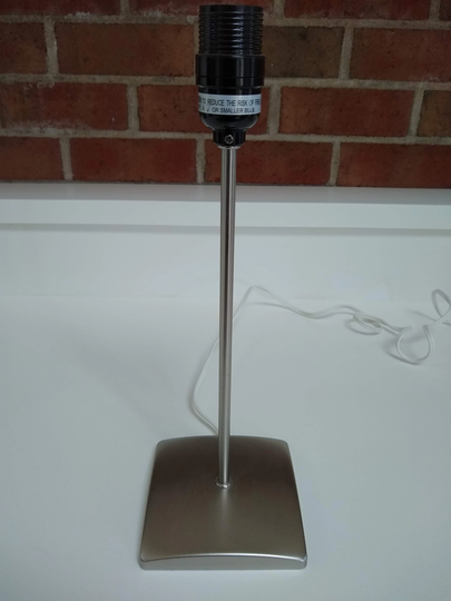 Vintage Brushed Aluminum Stick Table Lamp, Industrial Minimalist Lamp
