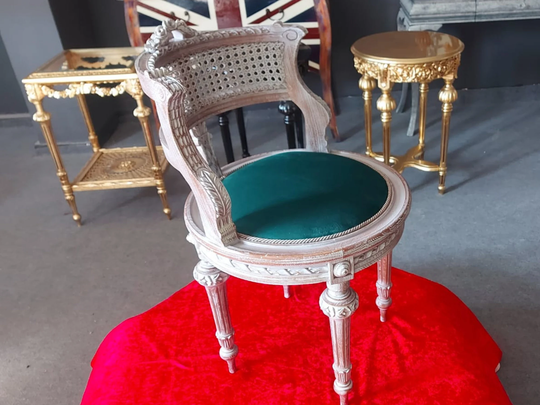 Vintage French Chair - Armless Lounge White