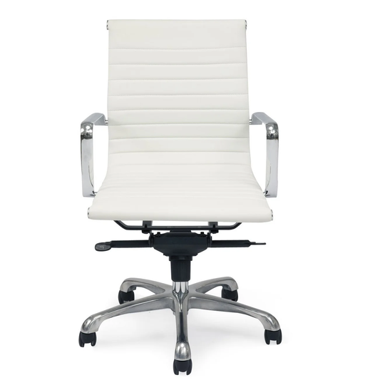 Aurelle Home White Modern Low Back Office Chair
