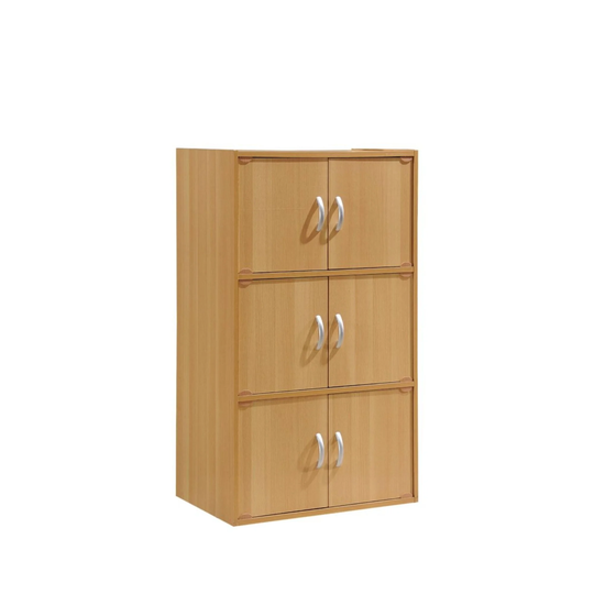 40.75" Beech Beige Multi-Purpose Bookcase with Doors