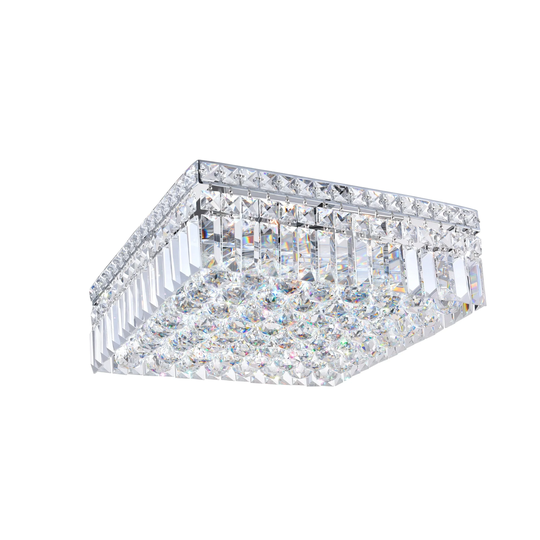 Guisseppe Lighting S Five Light Flush Mount Colosseum Chrome - Exact Size