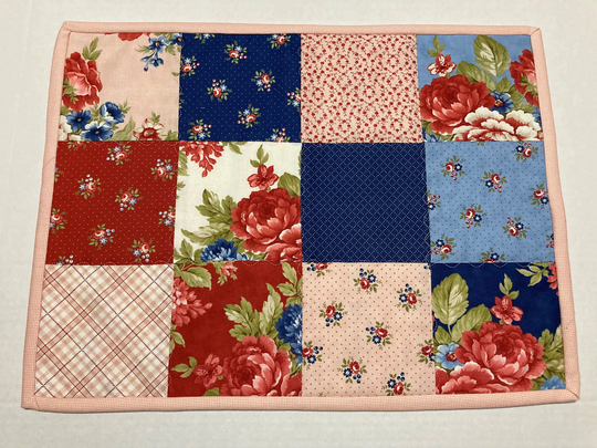 Floral Quilted Table Runner, Americana Topper, Spring Easter Runner