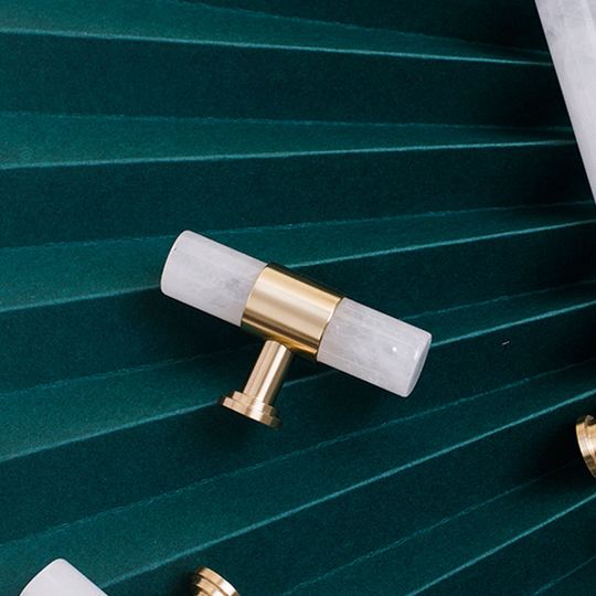 Drawer Pulls - 5 Styles Available Cabinet Handles Wardrobe Sideboard Kitchen Marble & Brass Er160B