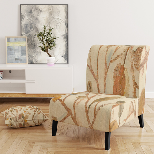 Designart 'Copper Branches Composition' Upholstered Lake House Accent Chair