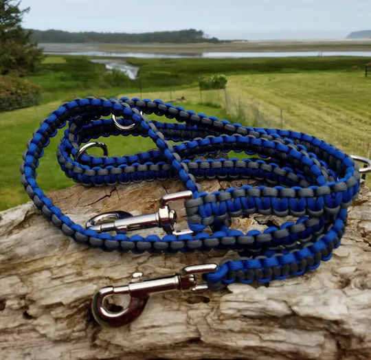 6-Way Adjustable Hands-Free Paracord Dog Leash, Wear It Around Your Waist Or Across Body, You Choose Colors & Size