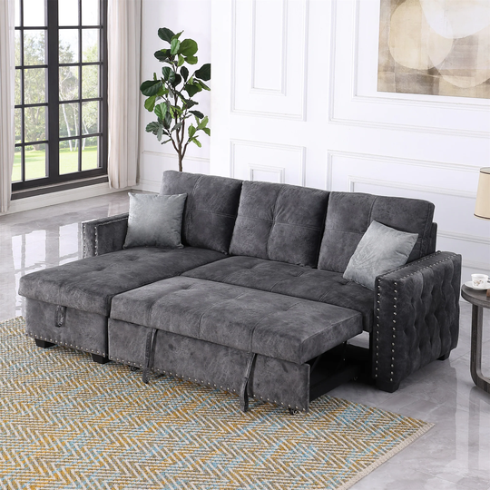 Reversible Sleeper Sectional Storage Sofa Bed, Corner Sofa-Bed Storage