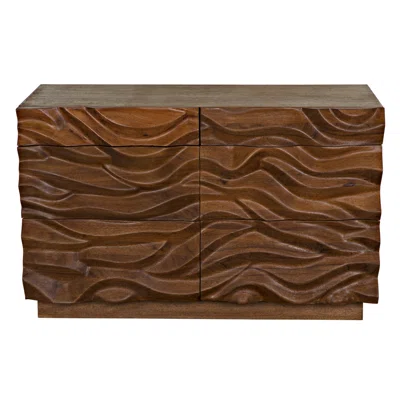 Mirage 48" Wide 6 Drawer Walnut Solid Wood Sideboard