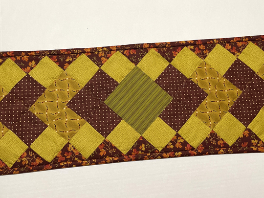 Elegant Fall Table Runner, Quilted Autumn Topper, Thanksgiving Decor, Leaves Runner