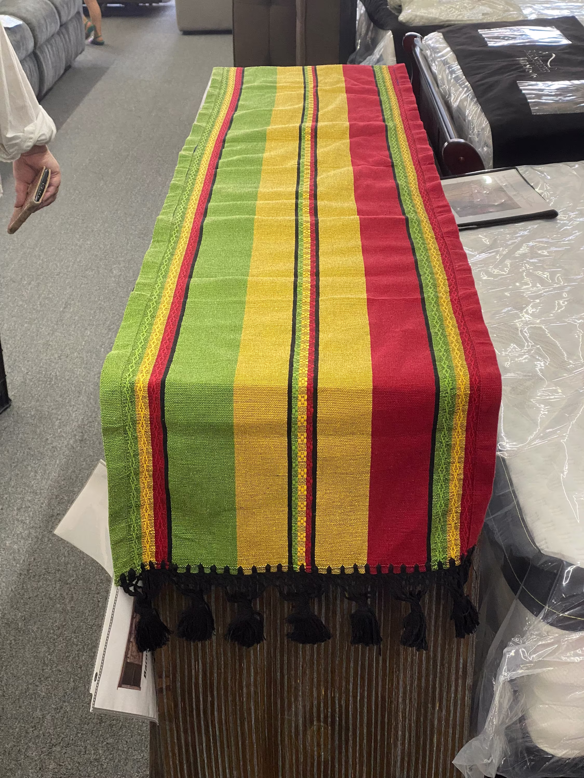 Vibrant Hand-Woven Zapotec Table Runner - Mexican Center Table- Indigenous Weaving From Oaxaca Wedding Gift 81" X 16"
