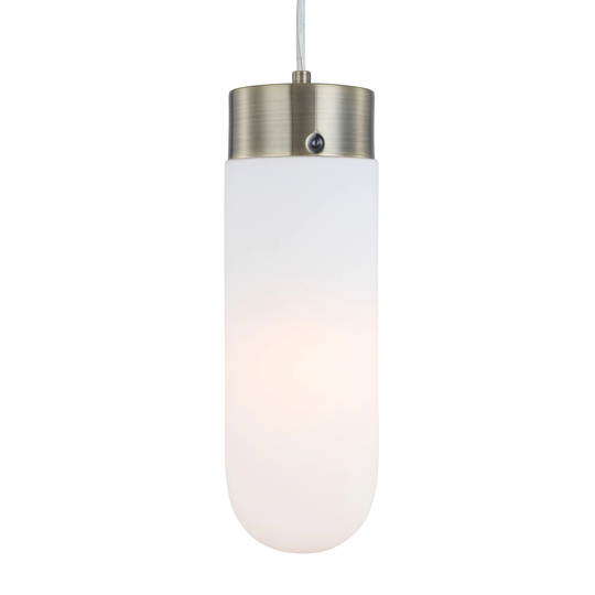 Woodbridge Lighting 19323CBRLE LED Mini-pendant with Bullet Opal glass