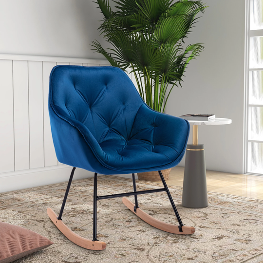 Modern Velvet Accent Rocking Chair for Bedroom, Living Room