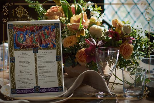 Medieval Viking Style Extra Large Table Menu For Weddings & Other Special Events