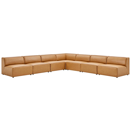 Mingle Vegan Leather 7-Piece Sectional Sofa