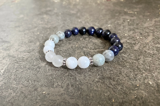 Intuition High Vibration Bracelet, Enhancing Bracelet, Moonstone, Labradorite, Meditation Tool, Protection Yoga, Gift