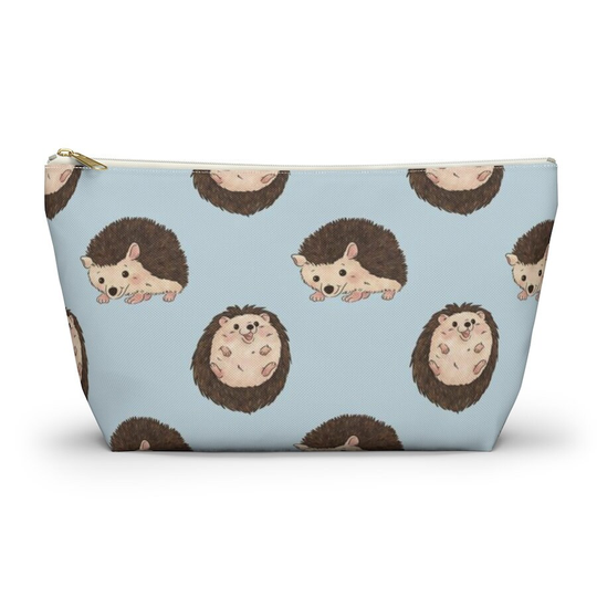 Hedgehog Pouch, Pencil Case, Pet Custom Teacher Bridesmaid Cosmetic Bag, Hedgie Zipper Makeup Accessory Pouch