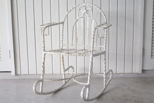 Vintage Wrought Iron Nautical Rope & Star Rocking Chair