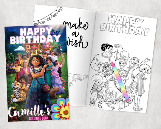 Encanto Personalized Coloring Books - Custom Party Favors Thank You Gift Birthday Printed & Shipped- 12