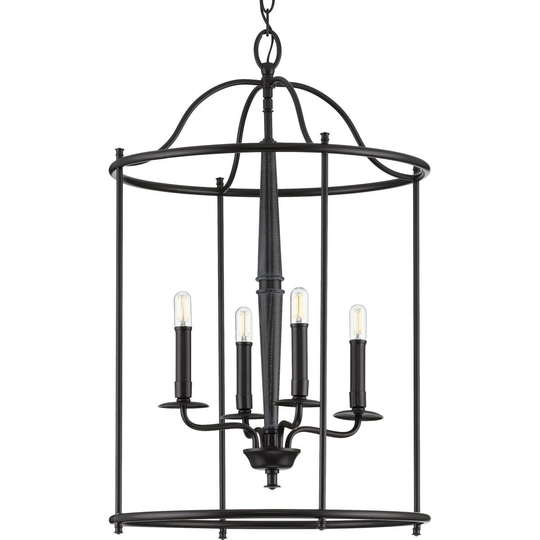 Durrell Collection Four-Light Black Medium Foyer - 18.000" x 25.000" x 21.000"