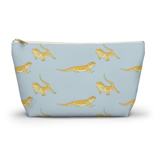 Bearded Dragon Pouch, Pencil Case, Beardie Custom Teacher Bridesmaid Cosmetic Bag, Pogona Zipper Makeup Accessory Pouch