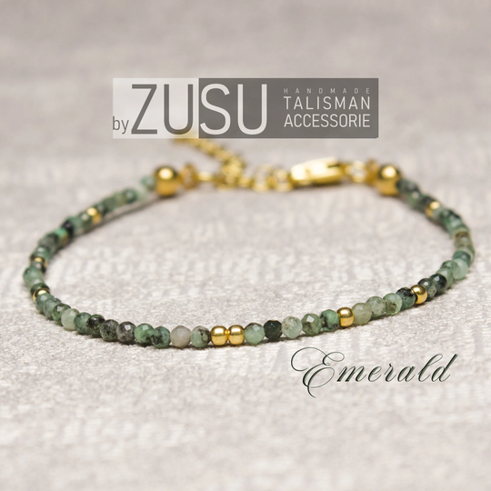 Dainty Raw Emerald Beaded Bracelet For Women, Bead Bracelet. May Birthstone Bracelet, Gifts Womens Gemstone