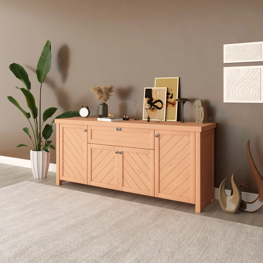 Solid Wood Buffet Sideboard With Drawers & Cabinets, Entryway Large Sideboard, Hallway Home & Living
