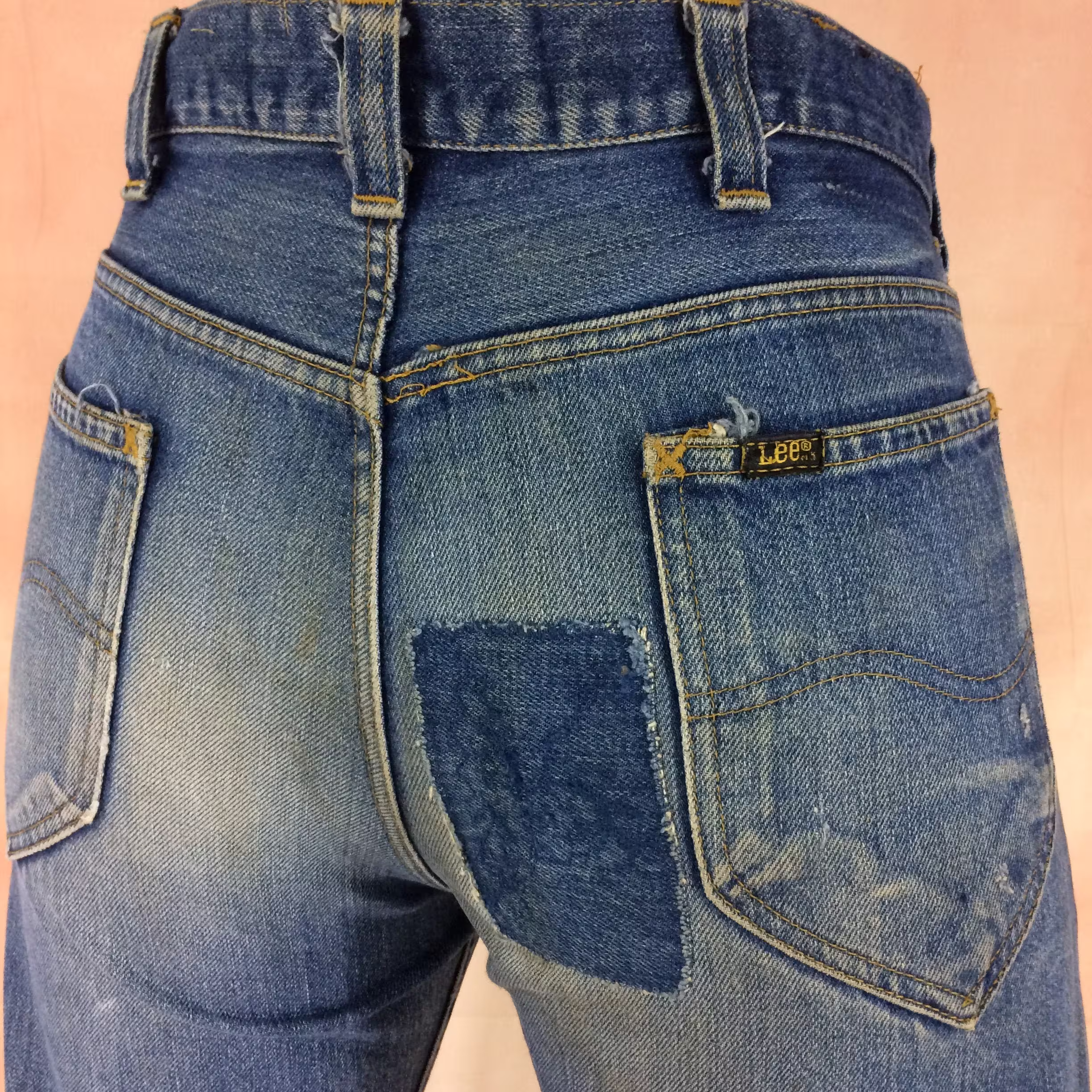 Size 30 Lee Riders High Waisted Medium Dark Wash Jeans Distressed Vintage 90S Straight Leg Mom - Medium, 30"