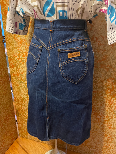 Denim Skirt Vintage 80S Ps Gitano Pencil S 1970's High Waisted