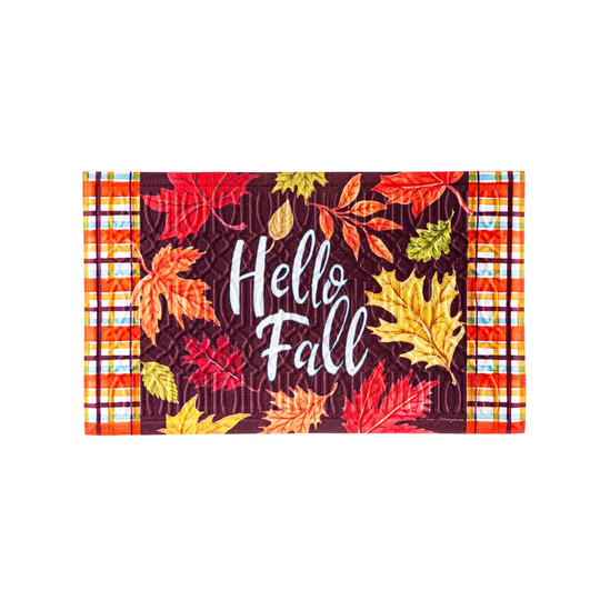 Plaid Hello Fall Embossed Floor Mat - Multi-Color