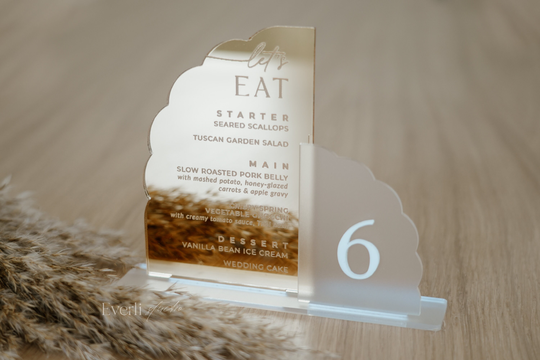Menu Sign & Table Numbers Wedding Sign, Decor, Event Dessert For Reception