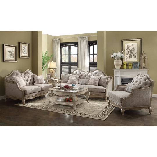Majestic Sofa with 5 Pillows, Beige