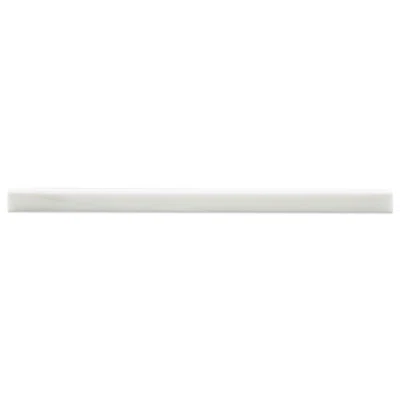 12" x 0.6" Natural Stone Quarter Round Tile Trim in White