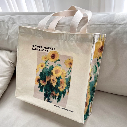 Sunflower Tote Bag|Flower Shoulder Bag|Floral Aesthetic Bag|Canvas Bag|Art Bag|Beach Bag|Bridesmaid Bags|Gift Idea For Bridal