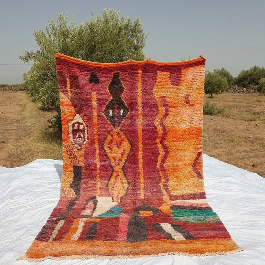 Blar | 10'8x6'6 Ft 3, 28x2 M Moroccan Colorful Rug 100% Wool Handmade