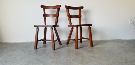 Vintage Handmade Rustic - Primitive Style Accent Chairs A Pair