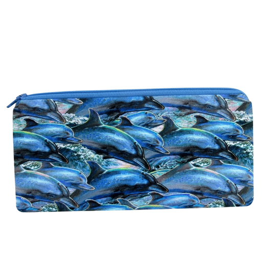 Dolphin Pencil Pouch Zippered, Wild Pod Zipper Bag