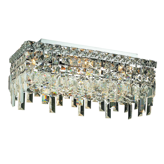Elegant Lighting 4-light Chrome 16-inch Royal Cut Crystal Clear Flush Mount