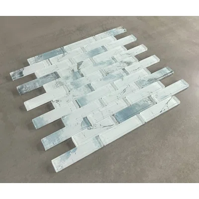 Art Craft Brick Joint 1" x 4" Glass Mosaic Wall Tile