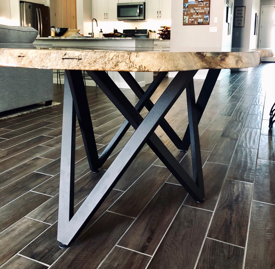 Modern Table Base, Pedestal, Dining Metal Base Powder Coated Height Vivo 60.30
