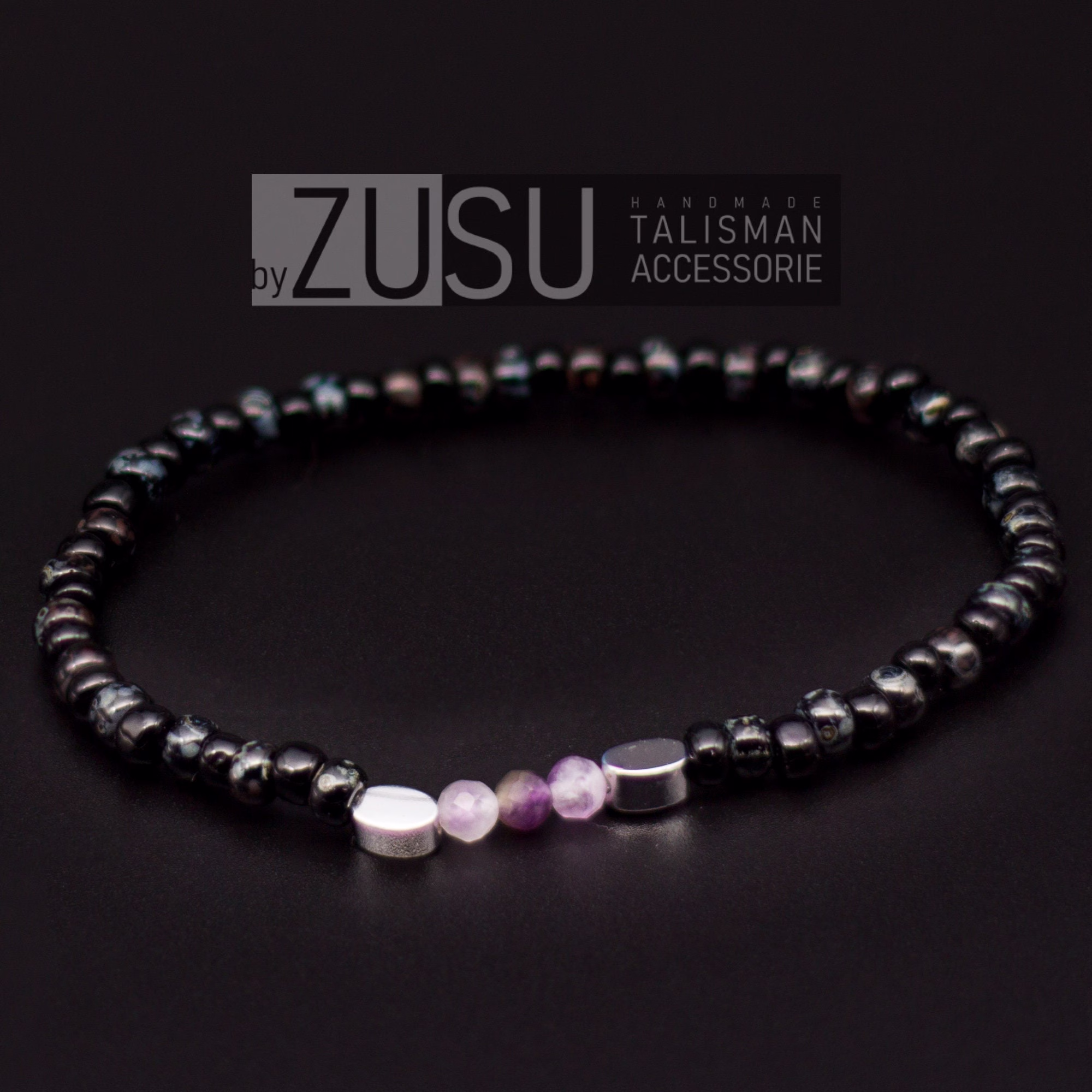 Amethyst Men's Bracelet, Delicate Mens Bracelet, Beaded Bracelet For Men, Gift Men