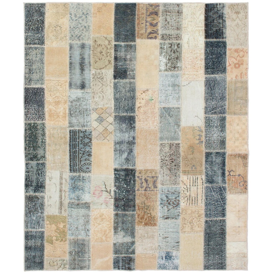 ECARPETGALLERY Hand-knotted Color Transition Patchwork Multi Wool Rug - 6'1 x 7'10
