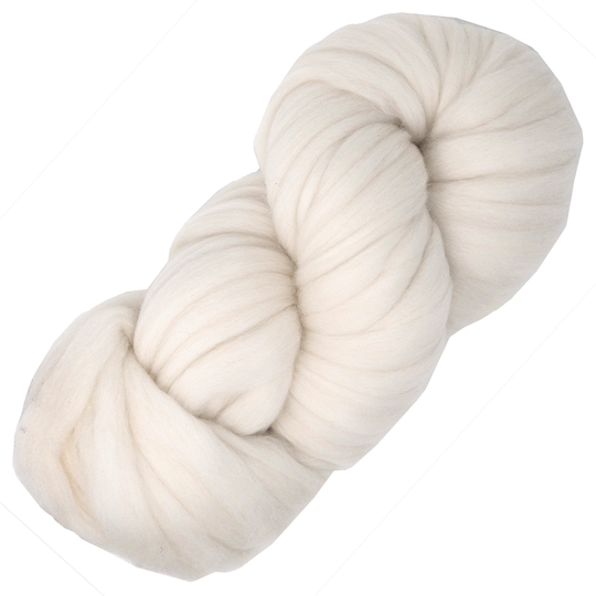 Superwash Merino Pencil Roving - Pre-Drafted For Easy Spinning, Textured Weaving, Wall Hangings & Felt Painting. Soft 100% Wool, Natural