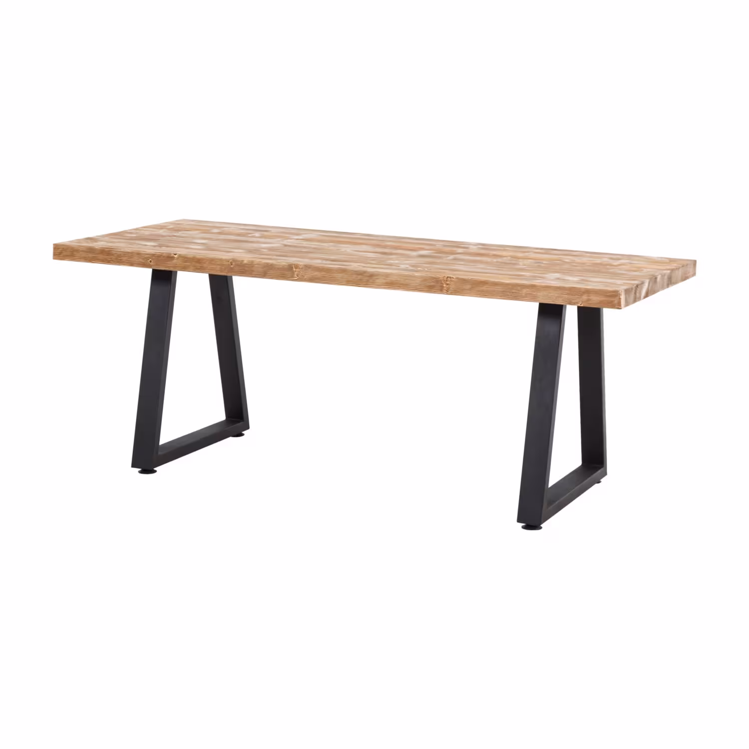 Solid Wood Dining Table With Black Metal Legs, Rectangle Kitchen Table, Modern Home & Living