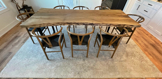 Live Edge Dining Table, Kitchen Walnut
