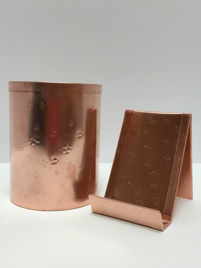 Business Card Holder For Desk, Copper Holder, Pencil Office Desk Accessories, 7Th Anniversary Gift