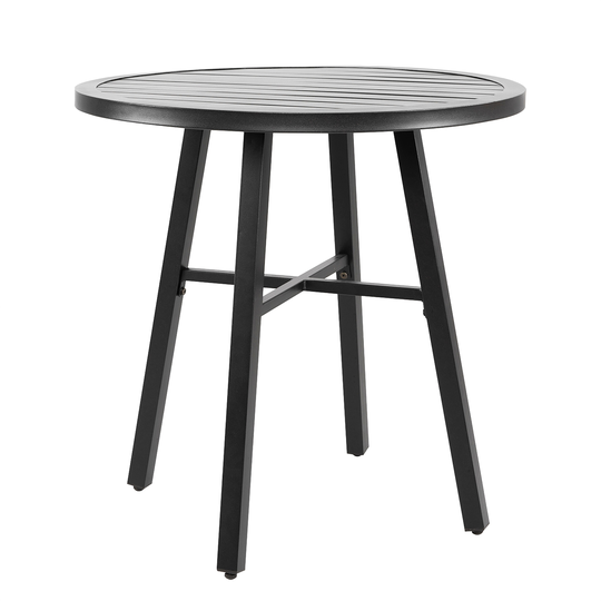 NUU GARDEN Patio Round Tea Coffee Metal Table, outdoor Furniture Table