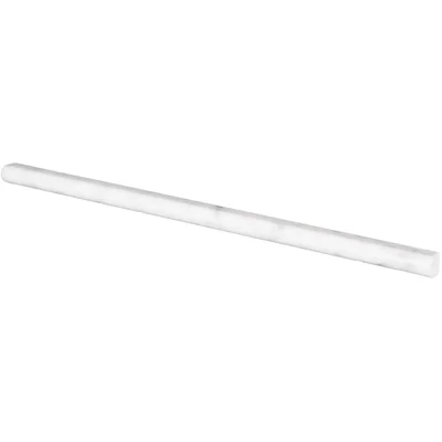 Bianco Carrara 12" x 0.5" Polished Natural Stone Pencil Liner Tile Trim in White/Gray