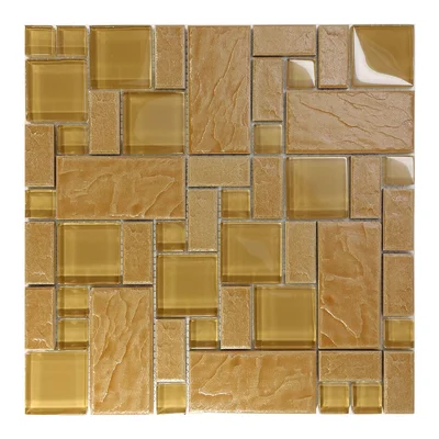 Brown Natural Stone Glass Mosaic Sheet Tile By Modket