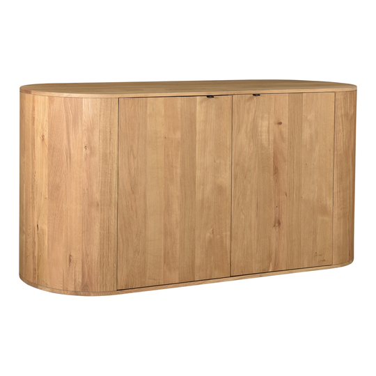 Aurelle Home Tezzi Modern 2-door Solid Oak Rounded Sideboard