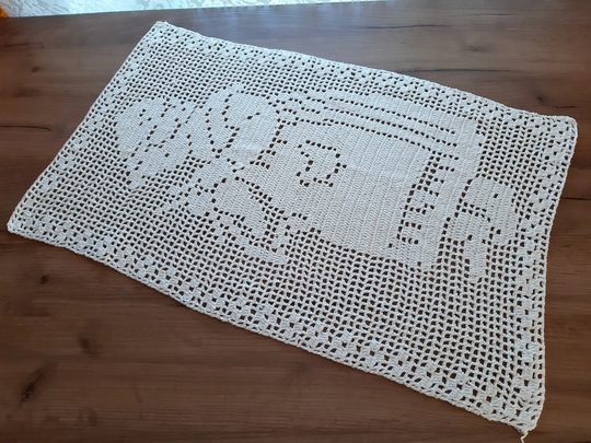 Vintage Crochet Scandinavian Table Mat, Vintage Placemats | E10