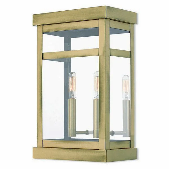 Livex Lighting 20705-01 Outdoor Wall Lantern 2 light Antique Brass